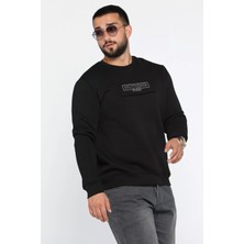 Mishar İtalia Erkek Yazı Baskılı Şardonlu Üç Iplik Sweatshirt