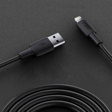 Juo 12W 2.4A Usb-A To Lightning Apple iPhone iPad Uyumlu Silikon Hızlı Şarj ve Data Kablosu Siyah 2 Metre