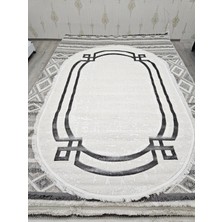Merinos Crystal 38619-060 Gri-Antrasit Oval Salon Halısı Yolluk Yatak Odası Halısı