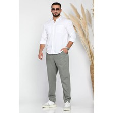 Erkek Kemerli Keten Jogger Pantolon P-00012624