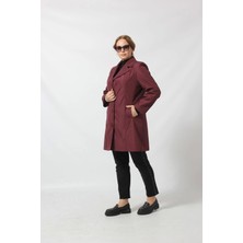 Moda Berray 1670 Düğmeli Cep Detaylı Bondit Ceket Mürdüm