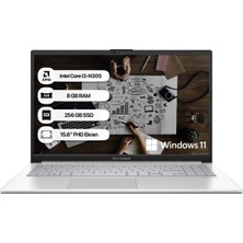 Asus Vivobook Go 15 Intel Core I3-N305 8gb 256GB SSD Windows 11 Home 15.6" Fhd Taşınabilir Bilgisayar E1504GA-NJ257W