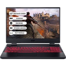 Acer Nitro 5 NH.QFJEY.00A-32 Intel Core I5 12450H 32GB 256GB SSD RTX3050-4GB Freedos 144Hz 15.6" Taşınabilir Bilgisayar