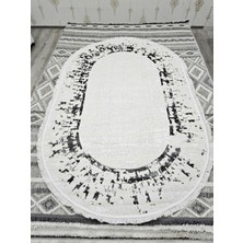Merinos Merinoscrystal 32564-061 Antrasit-Beyaz Oval Salon Halısı Yolluk Yatak Odası Halısı