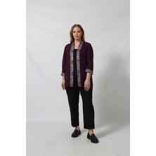 Parlak Detaylı Garnili Büyük Beden Blazer Ceket