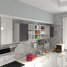 Kenzlife hazır mutfak dolabı kavun90 gri mod2 90*240*32 mebran kapak suntalam gövde