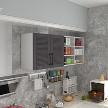 Kenz Life Kenzlife hazır mutfak dolabı zencefil60 gri mod2 60*160*32 mebran kapak suntalam gövde