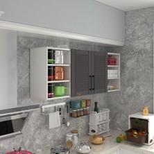 Kenz Life Kenzlife hazır mutfak dolabı domates90 gri mod2 90*160*32 mebran kapak suntalam gövde