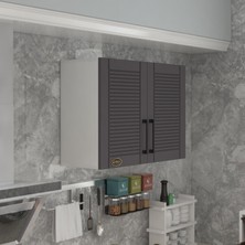 Kenz Life Kenzlife hazır mutfak dolabı kıvırcık60 gri mod2 60*080*32 mebran kapak suntalam gövde