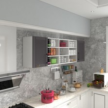 Kenz Life Kenzlife hazır mutfak dolabı nohut90 gri mod2 90*200*32 mebran kapak suntalam gövde