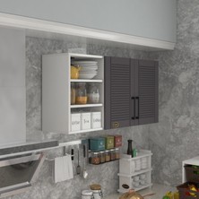 Kenz Life Kenzlife hazır mutfak dolabı kestane90 gri mod2 90*120*32 mebran kapak suntalam gövde