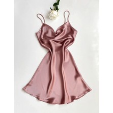 Degaje Yaka Saten Gecelik