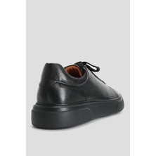 Lufian Tommy Erkek Deri Sneaker Ayakkabı Siyah