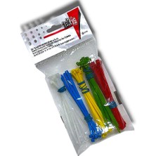 Tek-İş Plastik Kablo Bağı Klipsi Cırt Kelepçe Karışık Renk Set 100 mm 5 Renk x 20 Toplam 100 Adet