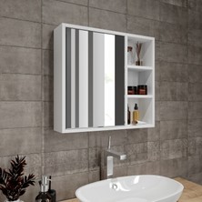 Mufi Wood Tamamen Mdf Ayna Kapaklı Banyo Dolabı