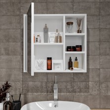 Mufi Wood Tamamen Mdf Ayna Kapaklı Banyo Dolabı