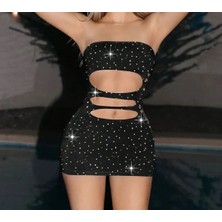 Life Luxury Kesik Detaylı Siyah Bodysuit - Esnek Naylon ve Elastan Karışımı, Kadınlar Için Şeffaf File Tasarımı