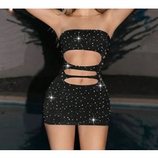 Life Luxury Kesik Detaylı Siyah Bodysuit - Esnek Naylon ve Elastan Karışımı, Kadınlar Için Şeffaf File Tasarımı