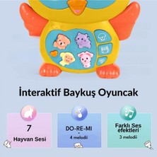 Tuengi Store Işıklı Müzikli Bebek Aktivite Oyuncağı Piyano Sevimli Baykuş Müzikli Eğitici Oyuncak