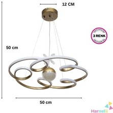 Harnelli 3 Renk Yanabilen Şeker Top Aksesuarlı Modern Ledli Avize