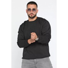 Mishar İtalia Erkek Bisiklet Yaka Kabartma Desen Yazılı Sweatshirt