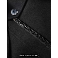 Life Luxury Erkekler Için Yün Karışımı Atkısı ve Atkı Yaka-Sonbahar/kış Için Rahat Orta Boy Trençkot,erkek Kaban