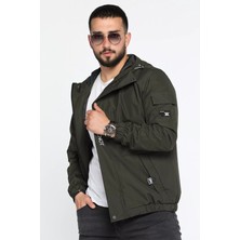 Kapüşonlu Astarlı Kol Cep Detaylı Erkek Mevsimlik Mont P-00012873
