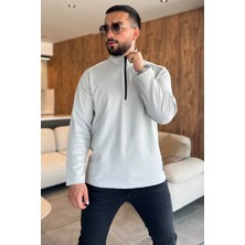 Mishar İtalia Yarım Fermuarlı Baskılı Double Face Erkek Sweatshirt