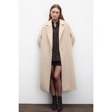 Manuka Düz Kapama Kaşe Kaban Deve Tüyü