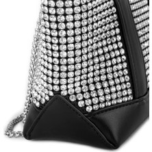 Mio Mia Kadın Çapraz ve El Çantası Black Silver Diamond Siyah Taşlı Çanta