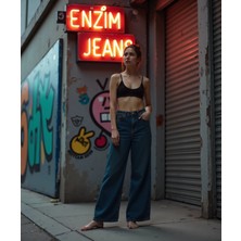 Enzim Jeans Kadın  Pamuk Wide Leg Baggy Jeans