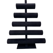 Megass Dekor Yerli Üretim Süet Kumaş Siyah Renk Beş Kademeli 45/34 cm Bileklik-Saat Sergileme Standı