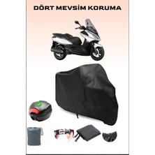 Breen Kymco Downtown 250I Arka Çanta Uyumlu Siyah Motosiklet Branda Su Geçirmez Dayanıklı Kumaş