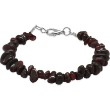 Tesbihname Metal Zincirli Natural Kesim Lal Taşı Doğaltaş Kadın Bileklik