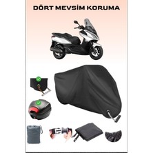 Kymco Downtown 250I Için Arka Çanta Ve Kilit Uyumlu Siyah Motosiklet Branda, Güvenli