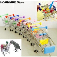 Huoxun Shop A Mor Tarzı Yeni Renkli Komik Mini Süpermarket Alışveriş Arabası Trolley Kafes Kuşu Papağan Hamster Oyuncak (Yurt Dışından)