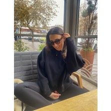 Bisiklet Yaka Oversize Sweat