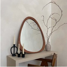 Felicity Mirror FELICITY-90 x 80  cm  Asimetrik Ceviz Duvar Aynası - Asimetrik Ahşap Duvar Aynası