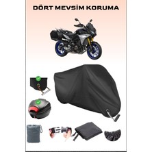Breen Yamaha Tracer 9 Gt Için Arka Çanta Ve Kilit Uyumlu Siyah Motosiklet Branda, Güvenli