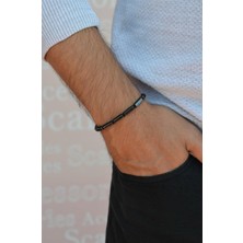 Sacce Scarves & Accessories Hematit Örgü Erkek Bileklik Siyah