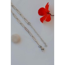 Sacce Scarves & Accessories Erkek Silver Renk İnce Ataç Model Çelik Zincir Bileklik