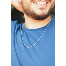 Sacce Scarves & Accessories Erkek Ince Geçmeli Çelik Zincir Kolye 60 cm