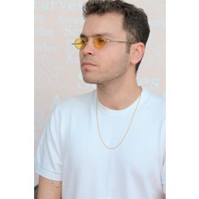 Altın Renkli Erkek İnce Çelik Zincir 60cm
