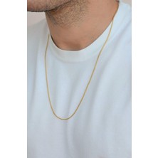 Sacce Scarves & Accessories Altın Renkli Erkek İnce İtalyan Çelik Zincir 60cm