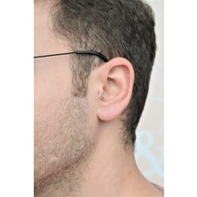 Sacce Scarves & Accessories Erkek Çelik Piercing Tragus Helix Kıkırdak 8 mm