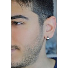 Erkek Çelik Halka Küpe Tekli Gümüş Renk
