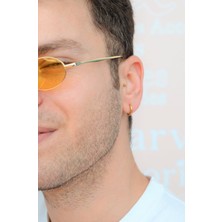 Sacce Scarves & Accessories Erkek Gold Çelik Halka Küpe 12 mm Küçük Boy