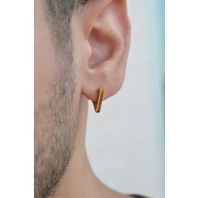 Sacce Scarves & Accessories Erkek Üçgen Çelik Küpe Gold