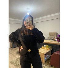 Shelves Ters Dikişli Tek Düğmeli Hırka