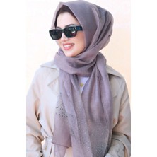 Sacce Scarves & Accessories Taşlı Leylak Rengi Ipek Şal